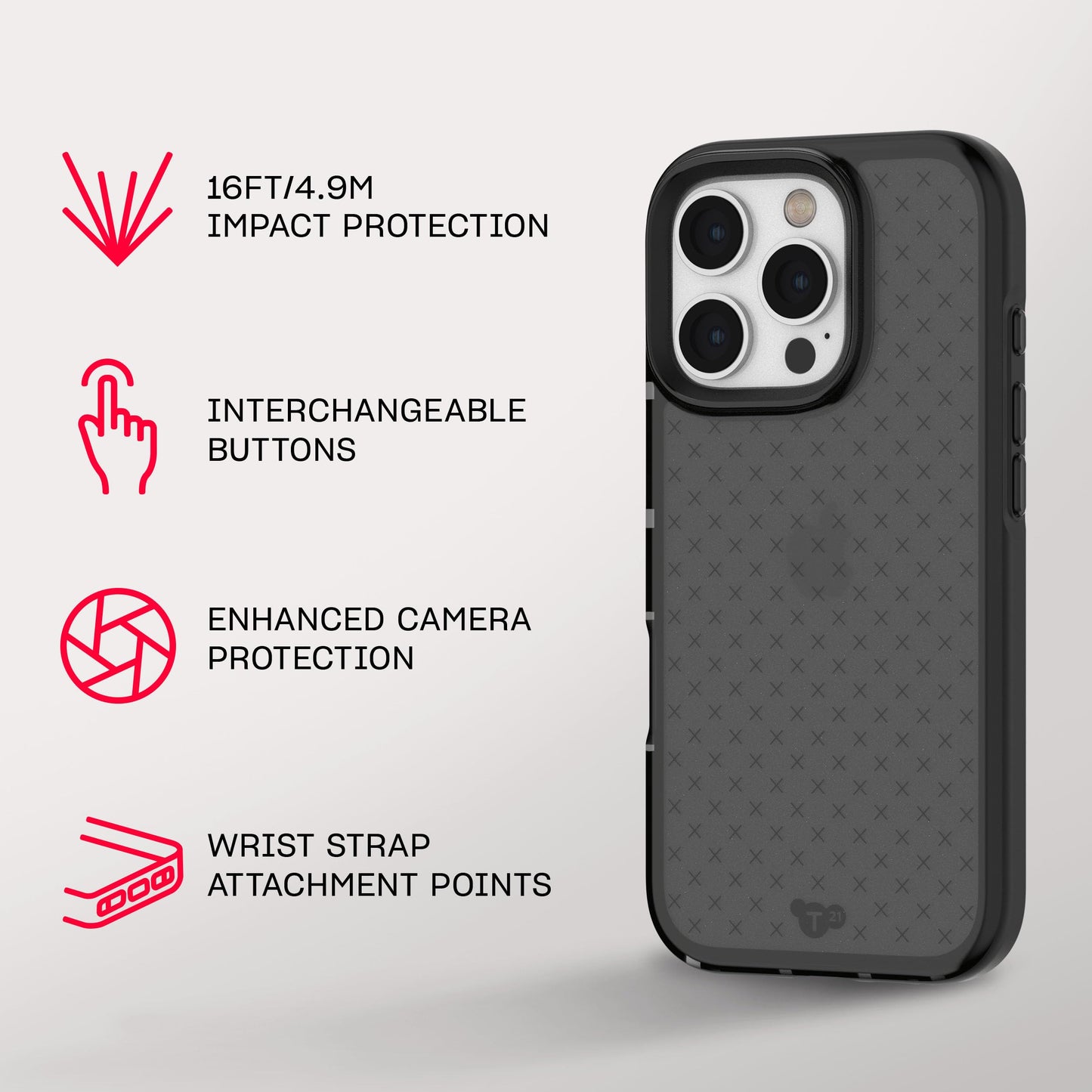 Tech21 EvoCheck for iPhone 16 - Impact Protection Case - in Smokey