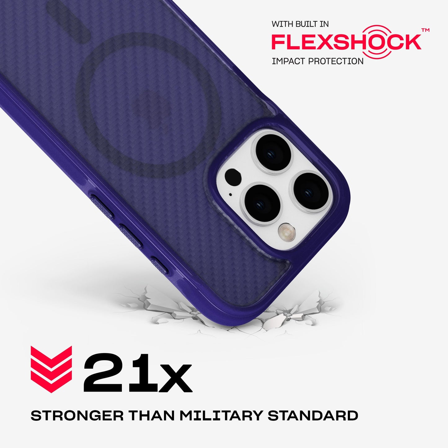 Tech21 EvoArmor for iPhone 16 Pro Compatible with MagSafe - Impact Protection Case 21x Military Standard Tested in Purple