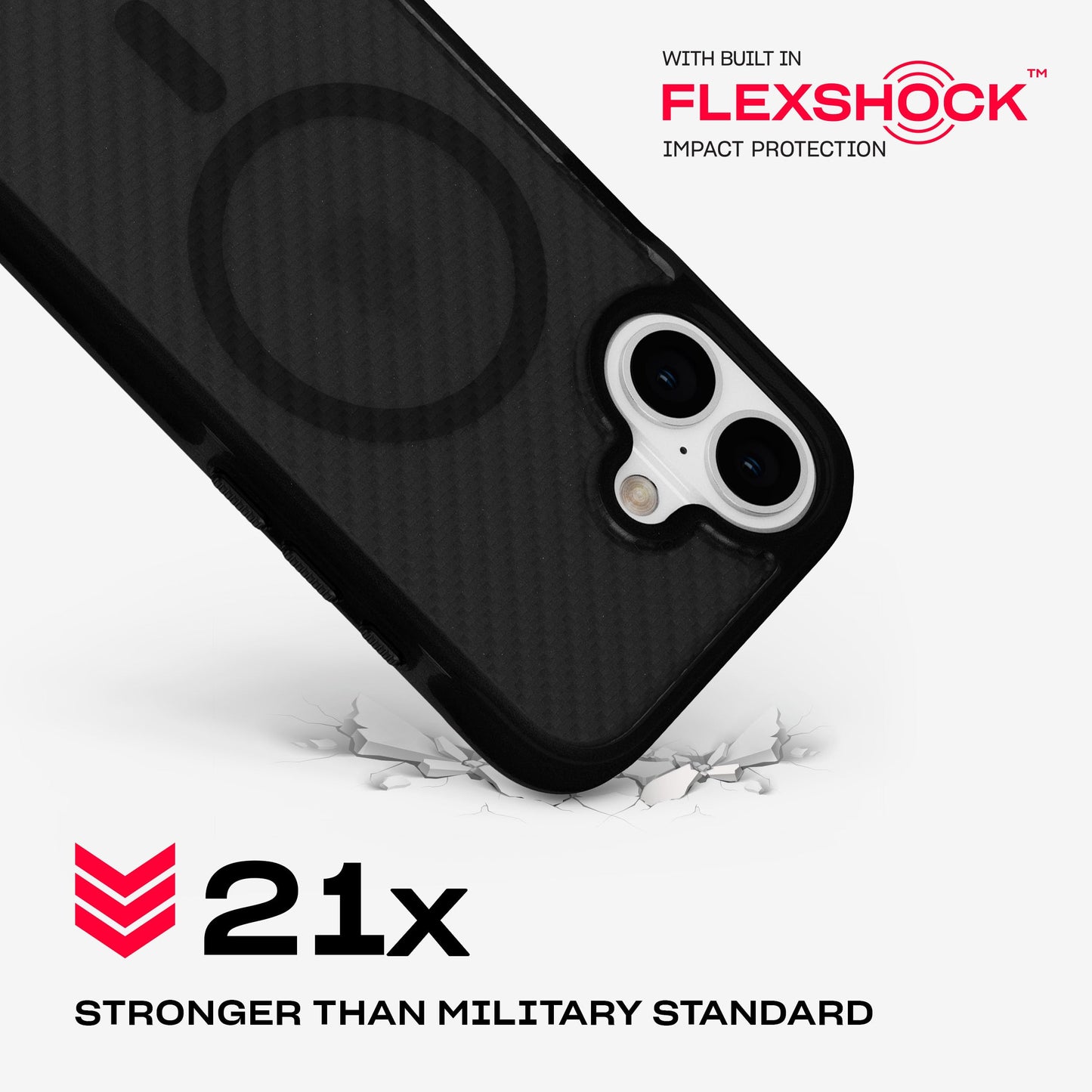 Tech21 EvoArmor case for iPhone 16 - Compatible with MagSafe - Impact Protection Case 21x Military Standard Tested in Black