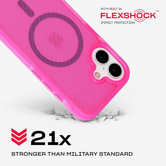 Tech21 EvoArmor for iPhone 16 Compatible with MagSafe - Impact Protection Case 21x Military Standard Tested in Pink